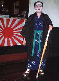 Rubberslave in full Japanese outfit